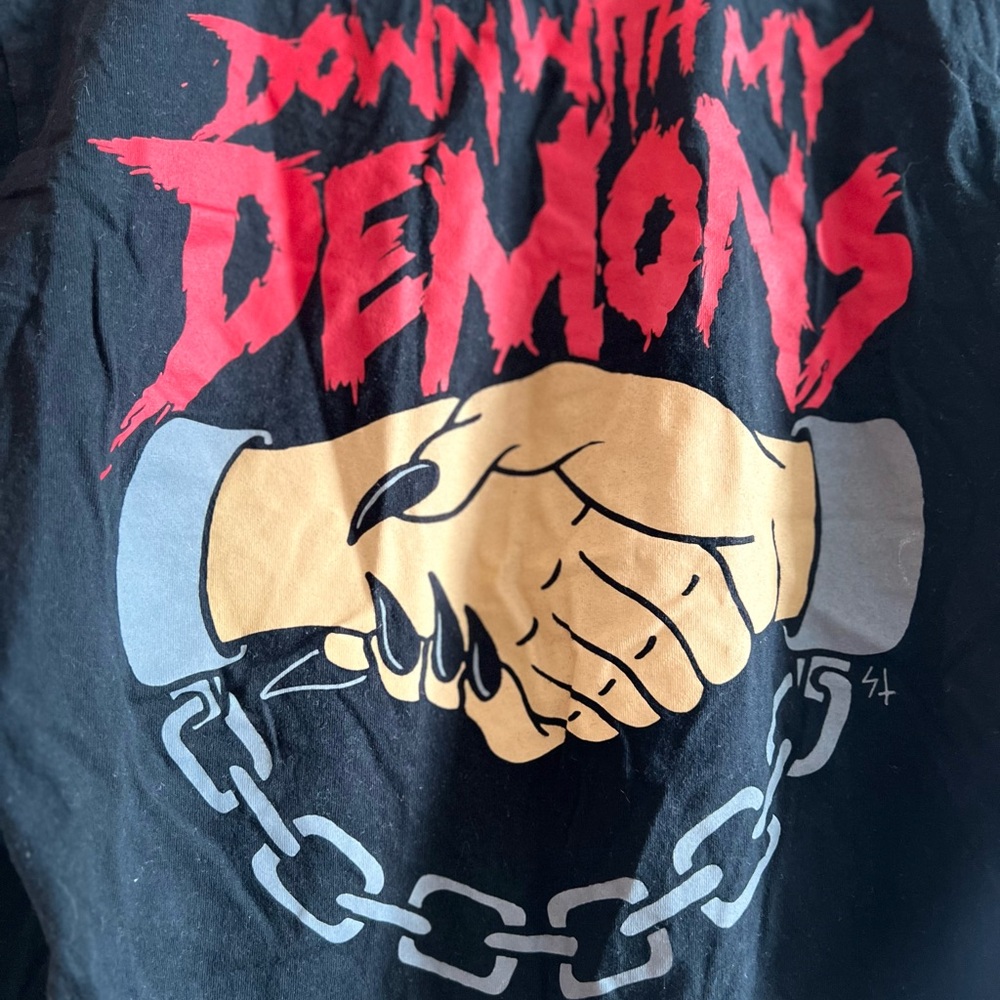 Black 'Down with My Demons' Graphic Tee